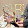 ins wind flower is suitable for iPhone17/16promax mobile phone case, all-inclusive transparent Apple 15 protective case.