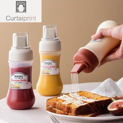 350ml 5 Hole Squeeze Condiment Bottles With Nozzles Plastic Ketchup Mustard Hot Sauces Olive Oil Bottles Kitchen Accessories