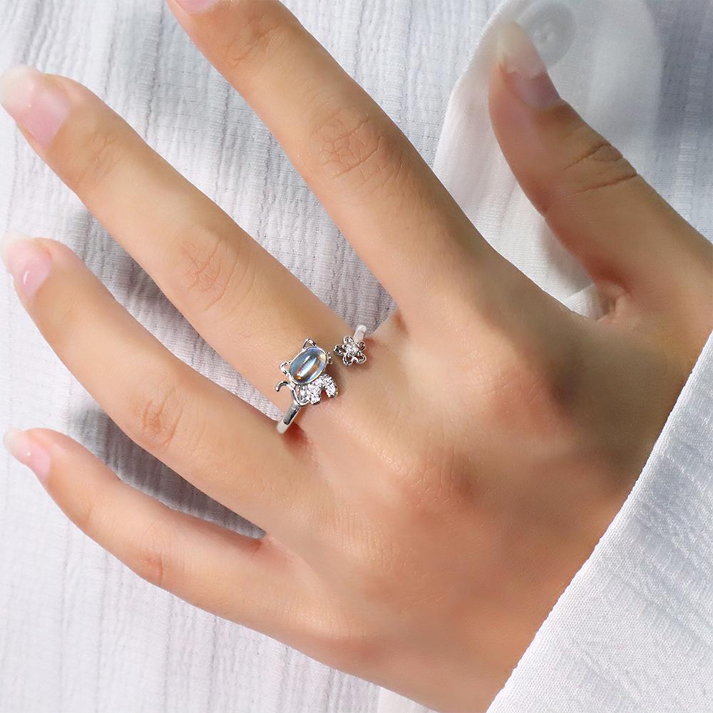 Exquisite Gold Open Ring: Japanese & Korean Style, Diamond-Studded Thin Band, Stackable & Elegant Finger Jewelry