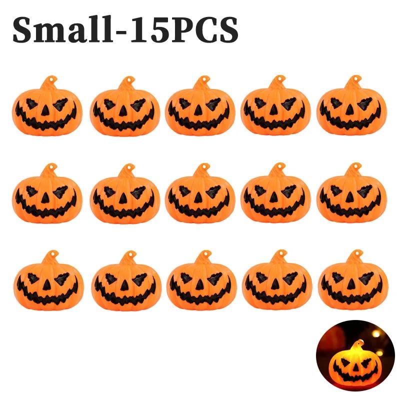 1-15PCS Halloween Decoration LED Pumpkin Lights Smiley Pumpkin Lights Ornaments Holiday Party Atmosphere Decoration Lights