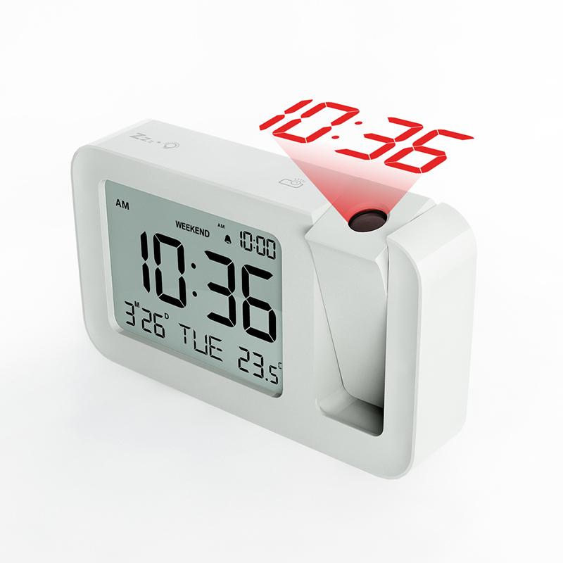LCD 4 Inch Digital Led Desk Alarm Clock with Snooze Function and Week Mode Time Projection Alarm Clock for Bedside