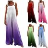 Monos de pierna ancha para mujer, monos informales sueltos sin mangas, mono con botones y estampado Retro, pantalón largo, mono con bolsillos