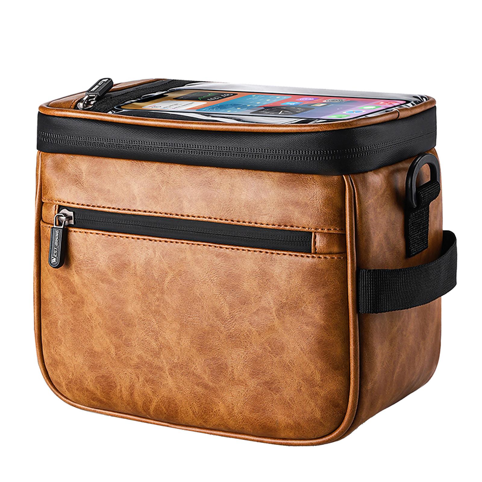 Multifunctional Bicycle Handlebar Bag Waterproof Touch Screen Phone Bag Travel Insulated Bag For Bicycle Bike MTB 4.5L brown #1