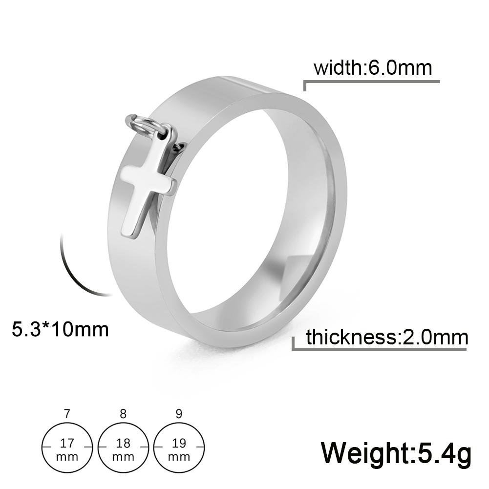 

Fashion Minimalist Round Pendant Rings for Women Girls Stainless Steel Korean Charm Finger Ring Trendy Couple Jewelry 7