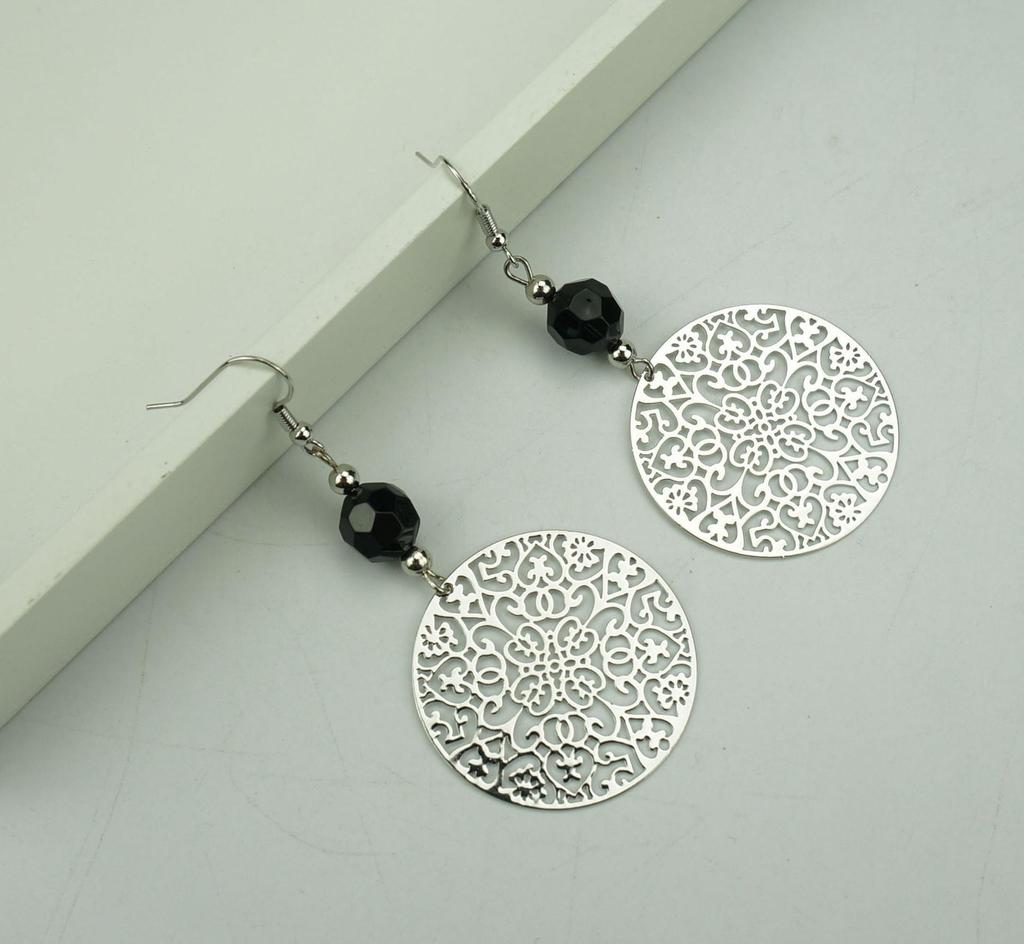 Fashion Hollow Complex Round Decorative Earring Ear Ear Earrings Jewelry
