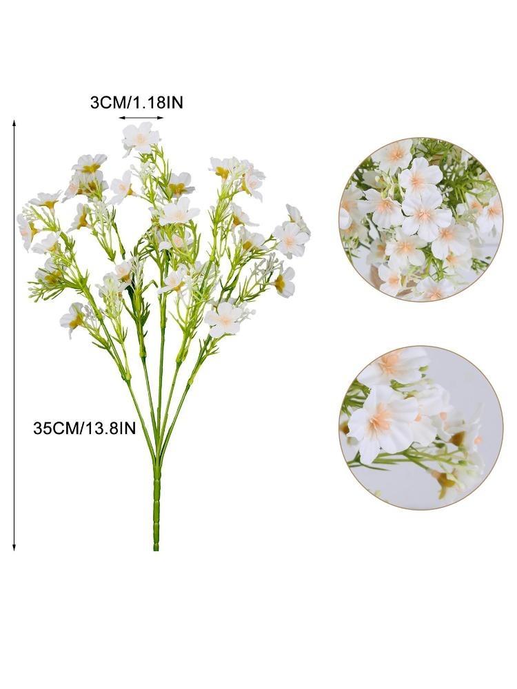 5 Pcs Silk Gypsophila Artificial Bouquets UV Resistant Fake Flowers Artificial Babys Breath Flowers for Home Wedding Party DIY Arrangement Table Decor