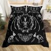 Floral Comforter Cover No Filling Black Skeleton Bedding Set Antique Victorian Baroque Skull Duvet Cover Gothic Vintage