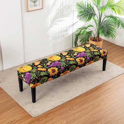 Elastic Printing Thickened Dining Chair Cover Piano Stool Cover Bench Cover Bench Chair Cover Office Household Shoe Change Stool Cover