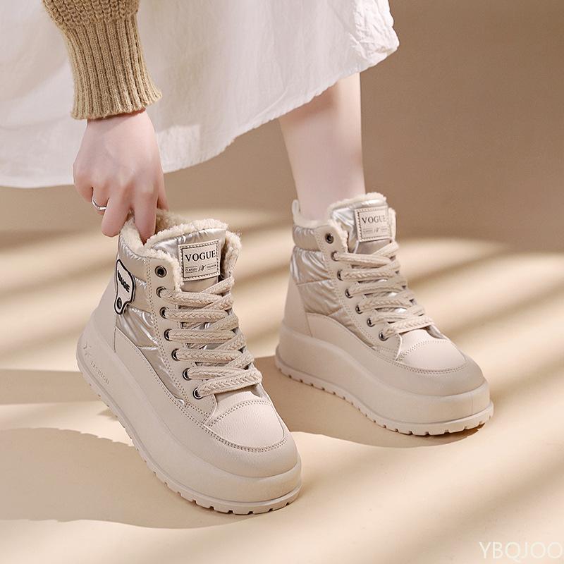Thick Soled Snow Boots 2024 New Winter High Top Women's Boots with Thick Velvet Versatile Cotton Shoes for Women Zapatos Mujer