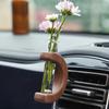 Test Tube Solid Wood Vase Mini Bonsai Vase Plant Floral Container Plant Breeding Station Mini Glass Car Flower Vase Car Decor