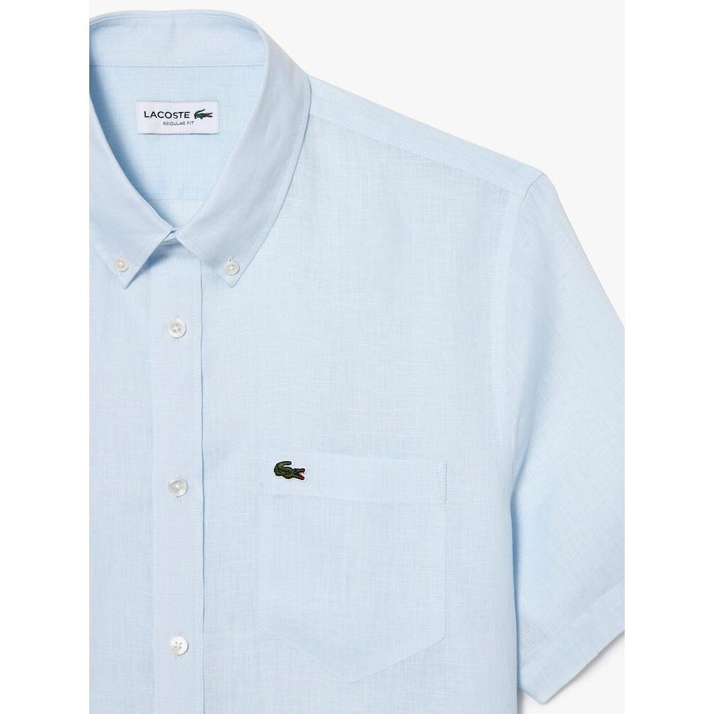LacoSte Men S Linen Short Sleeve Shirt Ch5699 54g T01 q2nCh5699 54gT01