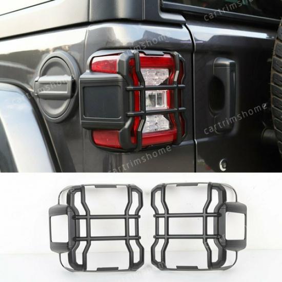 2Pc ABS Tail Light Lamp Guard Protector Cover Bezel for 2018-24 Jeep Wrangler JL