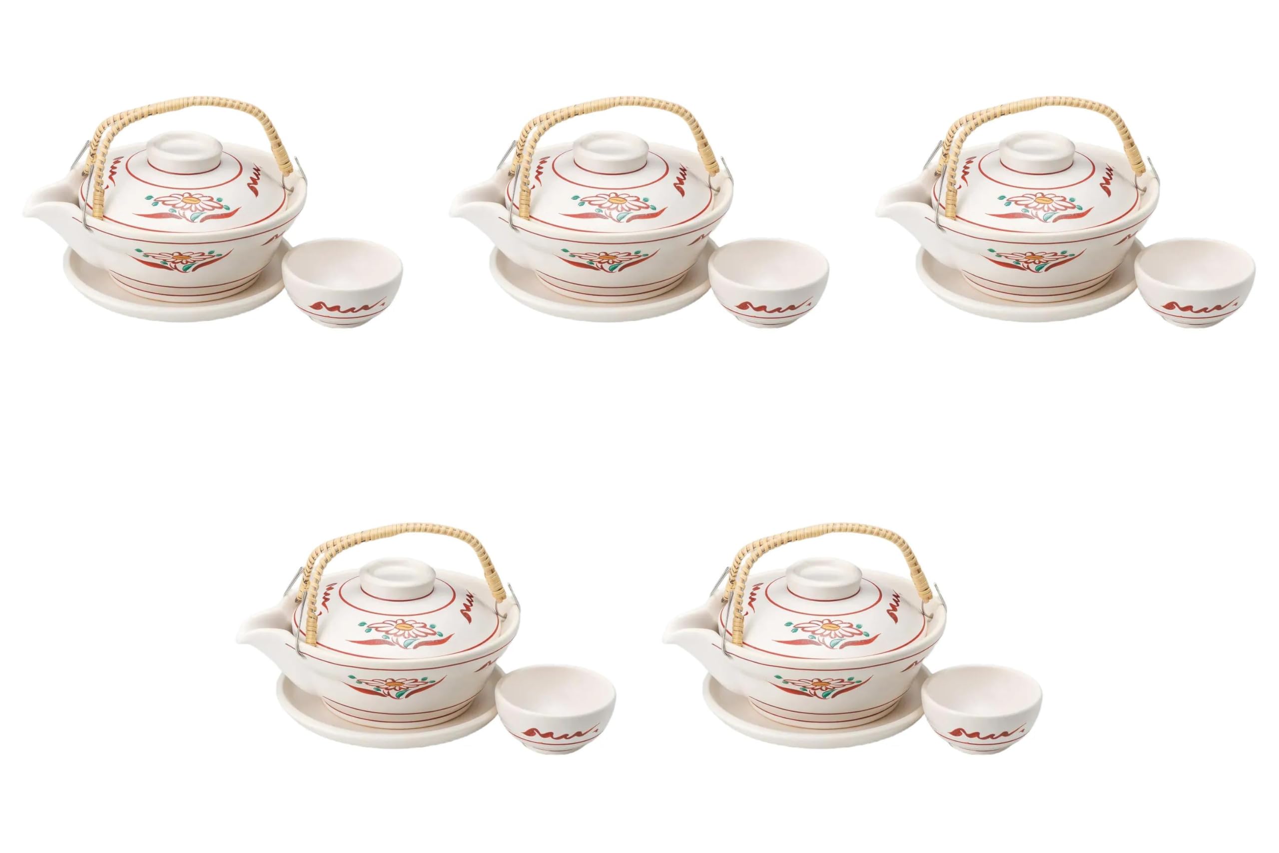 

Set of 5 Hana Dobinmushi Teapots x x 9 280cc 15 x Sake Cup x Kaiseki Hot Direct Setomonohonpo Red-Ee [18 15.5 cm, (Saucer 2.1 cm, 7.7 3.8 cm)] Pot,
