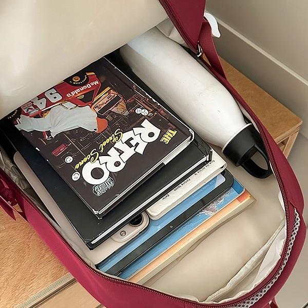 Schoolbag new high-value Japanese college style fresh and sweet contrasting color splicing backpack junior high school students lightweight backpack
