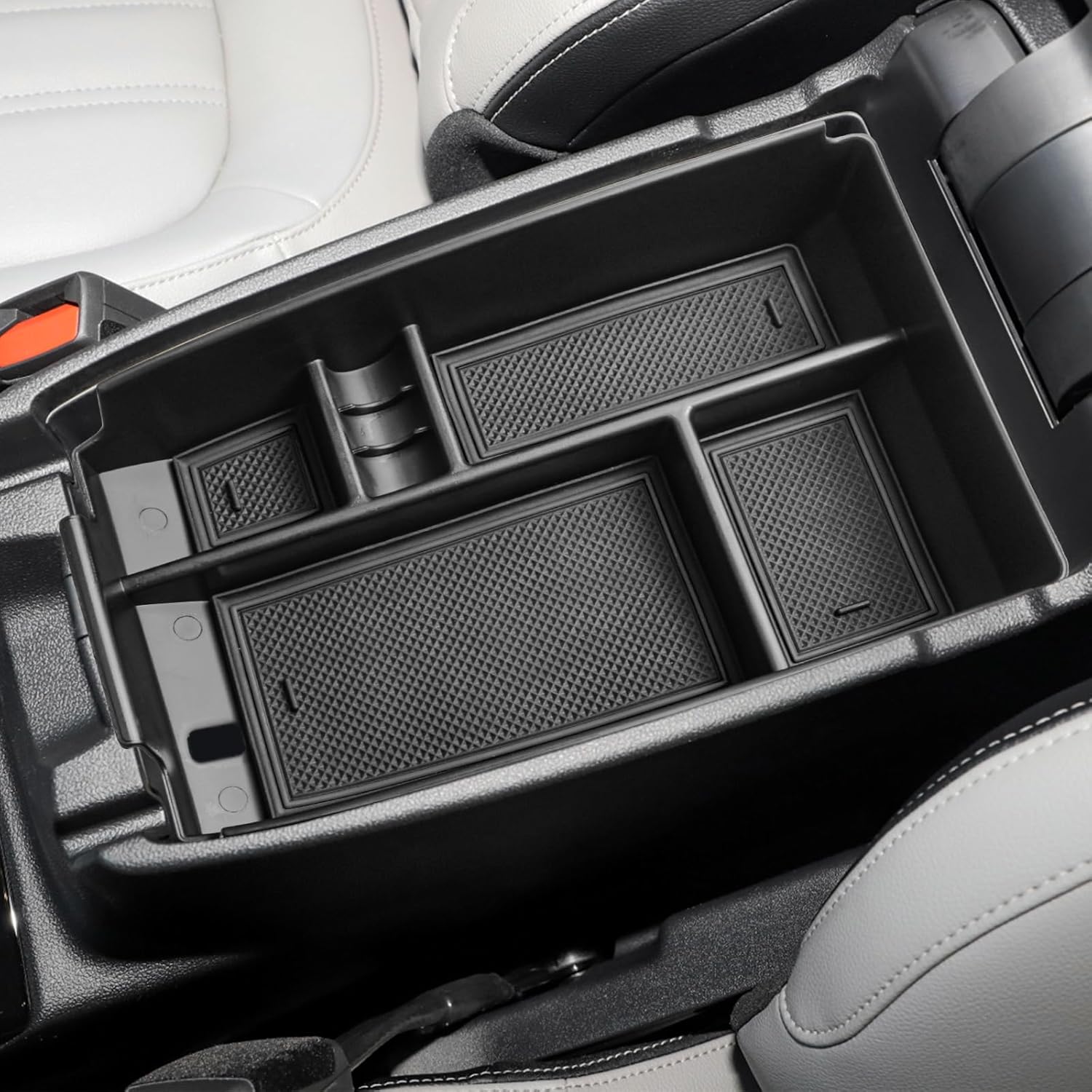 Center Console Organizer Tray Compatible With Ford Escape -2026/Bronco Sport -2026 Accessories, Ert Container ABS Secondary Armrest Storage Box (Not
