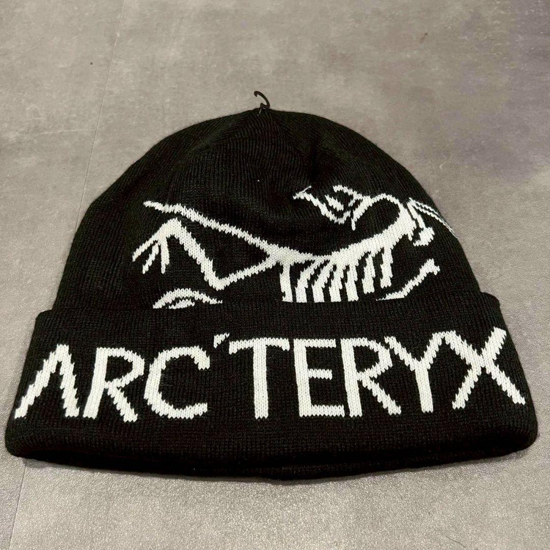 Used ARC TERYX FERNIE TOQUE Knit Hat Beanie Black Logo