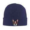 Boston Terrier Chien Hipster Lunettes Impression Bonnet Tricoté Chaud Hip Hop Chapeau Automne Hiver Extérieur Bonnets Chapeau pour Unisexe Unisexe Adulte