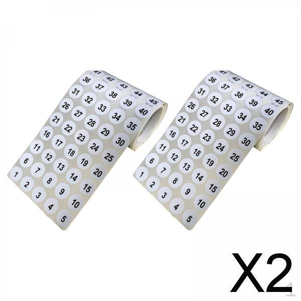 

2x 2 листа наклеек с последовательными номерами от 1 до 100, маленькие круглые этикетки для организации инвентаря/хранения