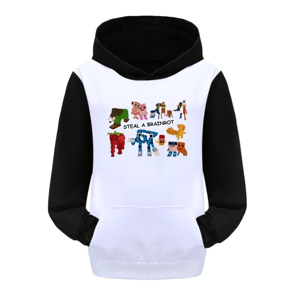 5214 Dětské chlapecké dívčí mikiny s dlouhým rukávem a potiskem Steal a Brainrot 67 Six Seven