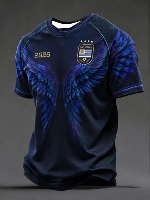2026 New Men's Uruguay Green Goalkeeper 3D Print Quick-Drying Soccer Jersey T-Shirt, Suitable for Everyday Wear and Training.