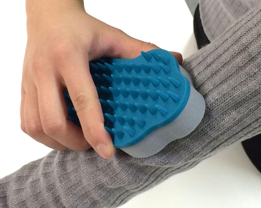 Hario Glutte Hartbürste für Hunde, Waschbar, zum Bürsten, Massieren und Reinigen, Waschbar, Blau