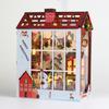 Wooden Christmas Doll House DIY Book Nook Kit 3D Puzzle Assembly Building Model Bookshelf Insert Decor Toys for Xmas Gifts Dollh