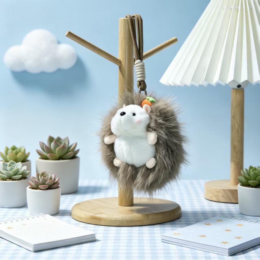 13cm Niedlicher Igel Plüsch Schlüsselanhänger, Cartoon Puppe Tasche Hängeornament, Weiches Stofftier Anhänger Spielzeug