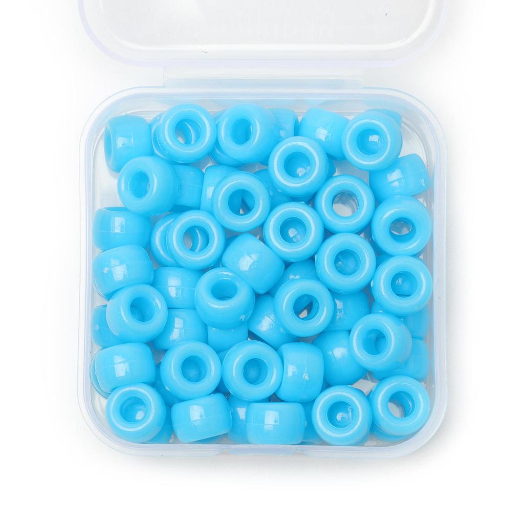 80 peças/caixa 6x9mm Contas de pônei coloridas a granel Contas espaçadoras soltas para fazer acessórios de joias Artesanato faça você mesmo