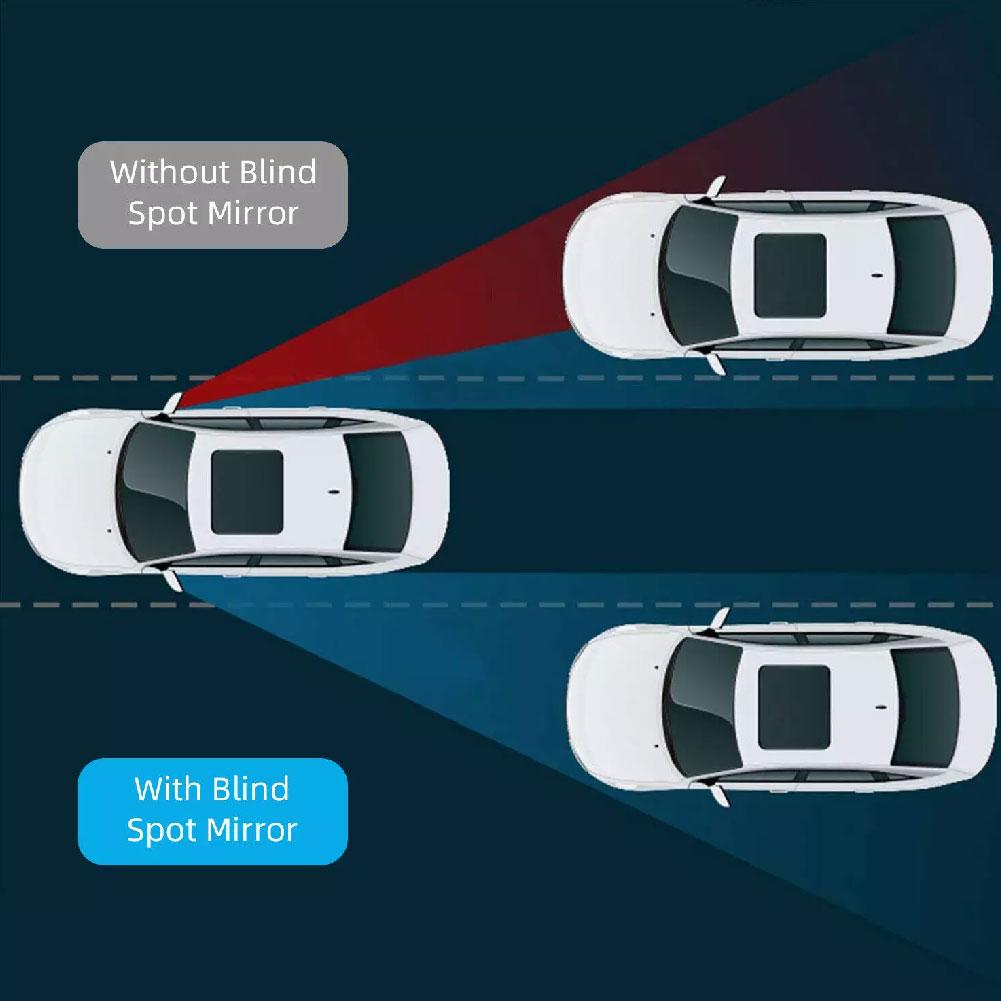 2Pcs Heart Blind Spot Mirror Car Frameless Side Mirror Blindspot Stick-on Car Convex Rearview Mirror Auxiliary Set Car Accessory