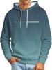 Minimal Slogan Art Series Print Hoodie for Men, Gradient Background Text Line Illustrations Full Graphic Loose Pullover, Perfect for Office Casual