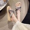 Fashion Shoes Crystals Jewels Outside Thick Platform Women's Slippers and Ladies Sandals Open Toe Slides Rhenstone Easy Wears Waterproof