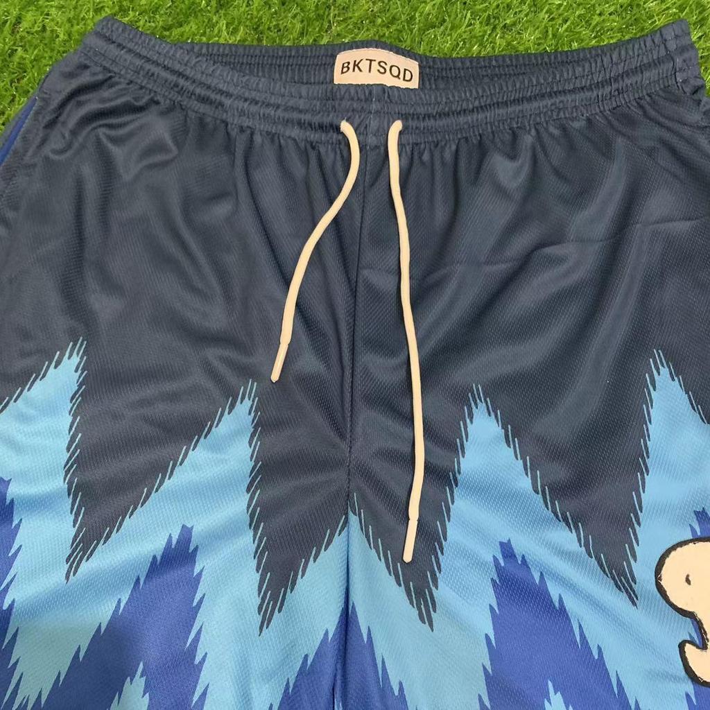Amerikanska BKTSQD Digitaltryck Snabbtorkande Lös passform Plusstorlek Basketshorts för män