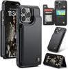 IPhone Wallet Protective Case with Card Holder, RFID Shielding, Men's and Women's Shock-absorbing Leather Bracket, Durable Protective Phone Case