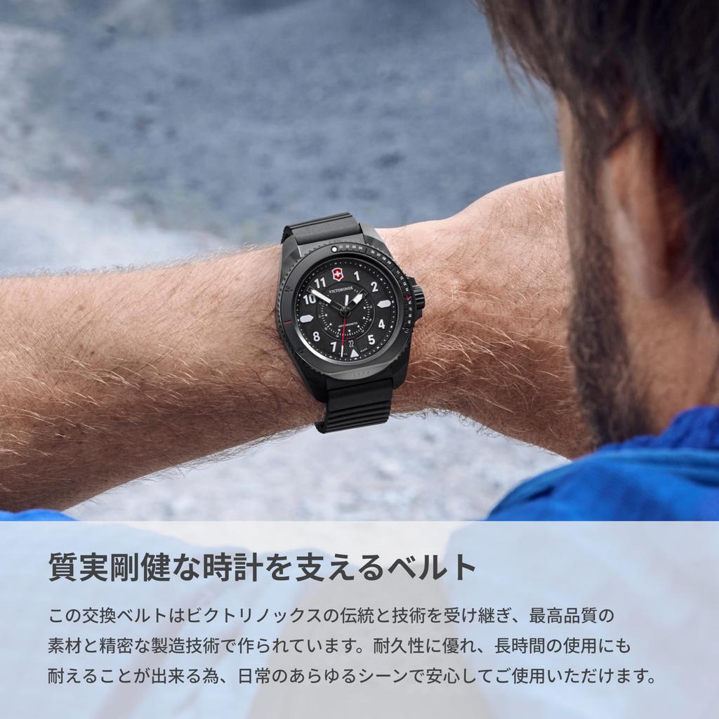 Watch Band 21mm Rubber Strap D1 Pin Buckle Watch Strap Replacement Strap Lightweight Breathable Black [Victorinox] Tool-free [] V.60028