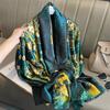 Spring Dustproof Print Shawls Winter Ethnic Style Satin Scarves Fashion Sunscreen Beach Towel Popular 180X90CM Big Bandanna