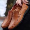 Fashion Men Leather Shoes Men Spring Loafers Slip on Business Casual Leather Shoes Classic Soft Moccasins Hombre Breathable Flats Shoes