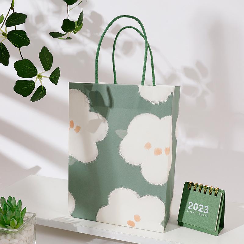 StoBag, Flowers Kraft Paper Bag, for Packaging Candy, Goodies, Gift, Birthday Favors, Kids Party, Wedding, Decoration, 12/30pcs