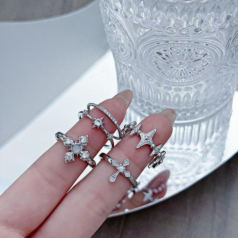 Full Of Diamonds, Zircon, Small And Exquisite Open Ring, Niche Design, Index Finger Ring, Simple Light Luxury, High-End Simple Accessories