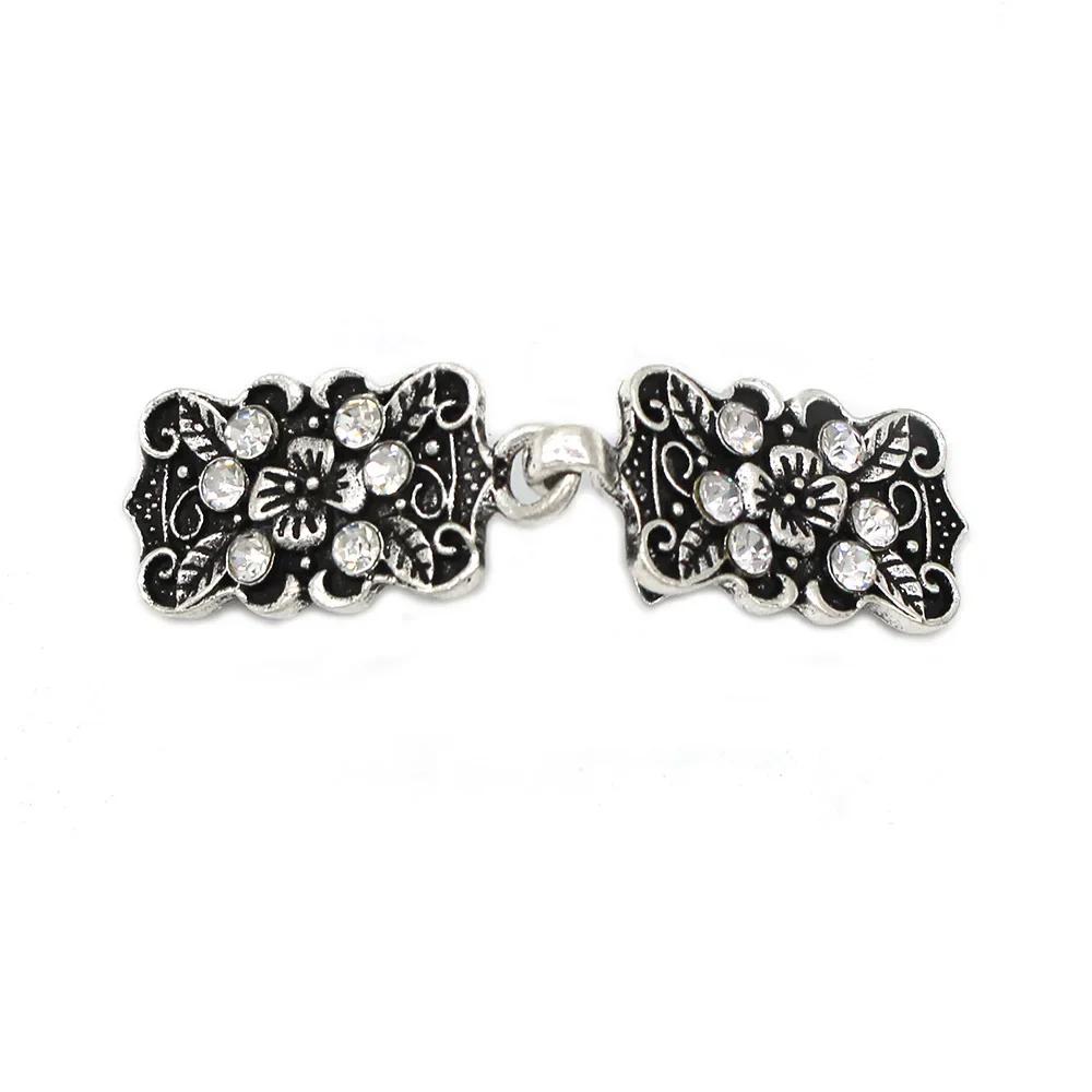 1 Pair New Blouse Shirt Lapel Collar Cardigan Clip Women Girls Vintage Shiny Crystal Pin Brooch Cape Cloak Clasp Fixing Clip