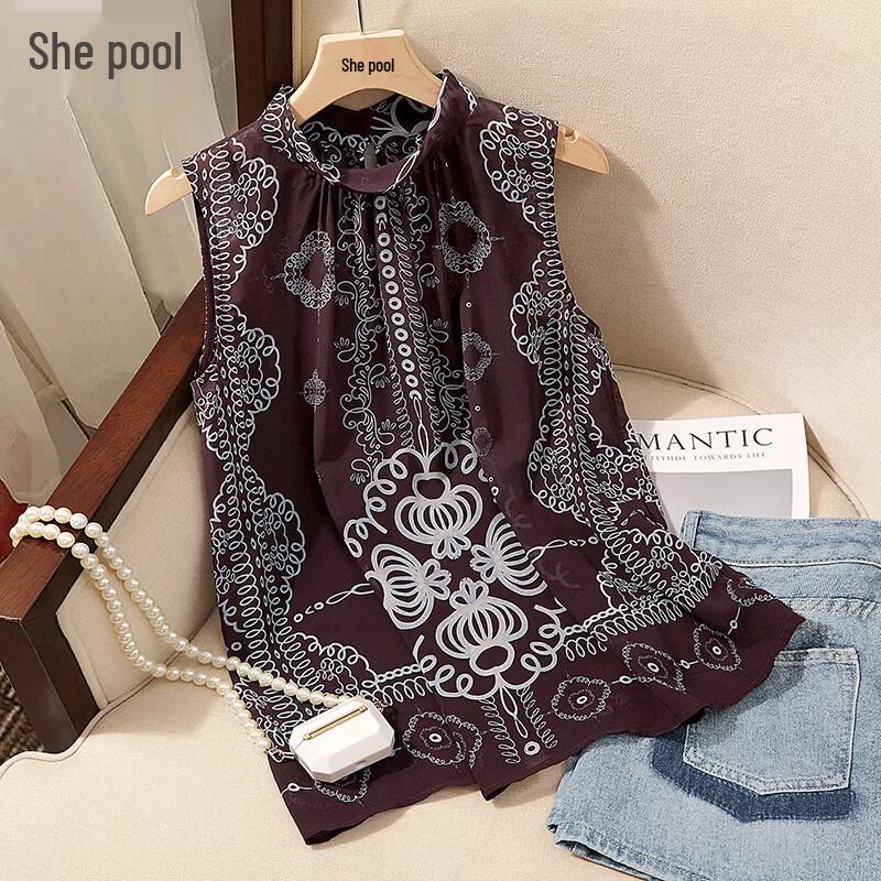 Women s Elegant Printed Halterneck Vest M