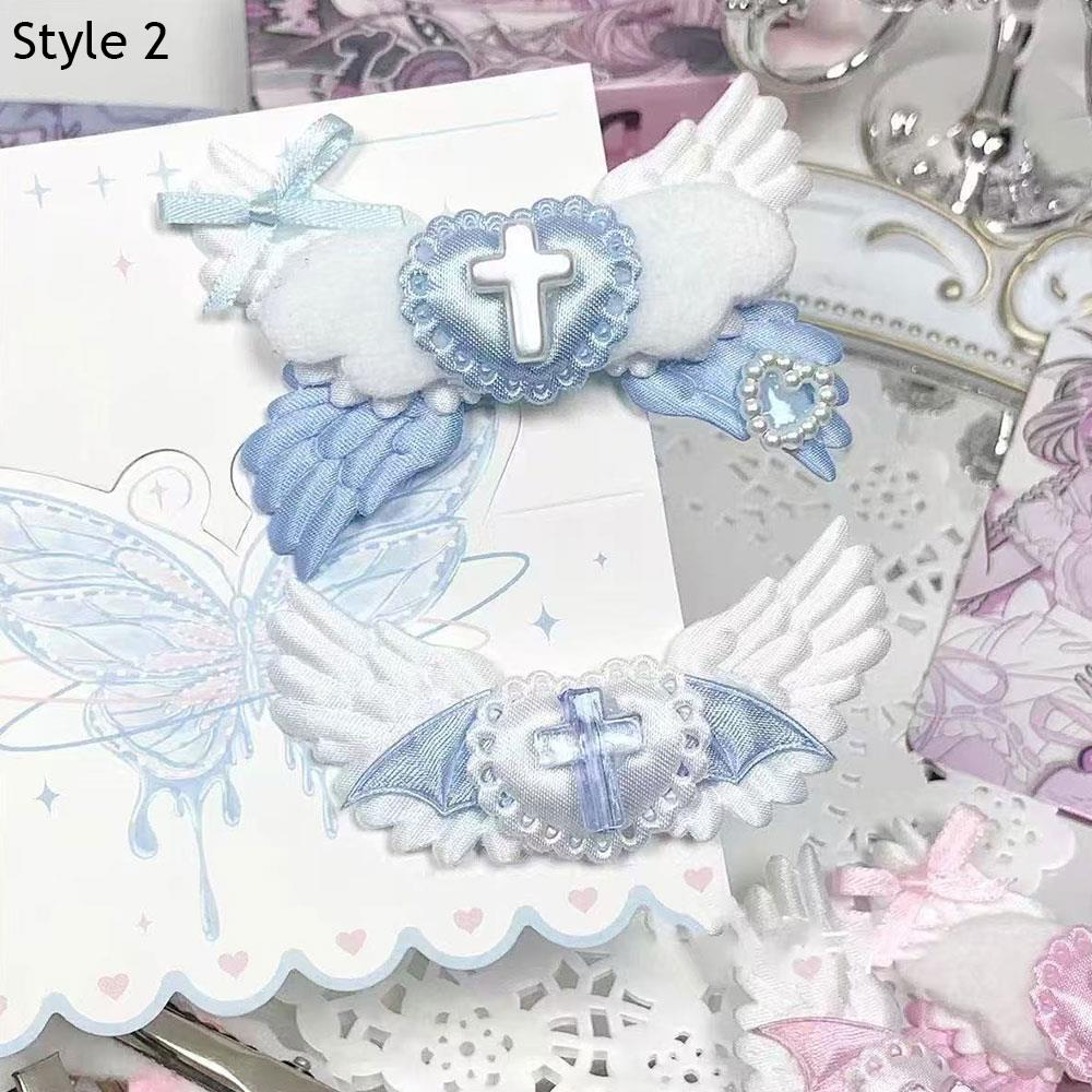 Gothic Heart Angel Wing Hair Clips Y2K Harajuku Hairpins Women Jewelry Punk Fashion Charm Barrettes DIY Lolita Hair Accessories