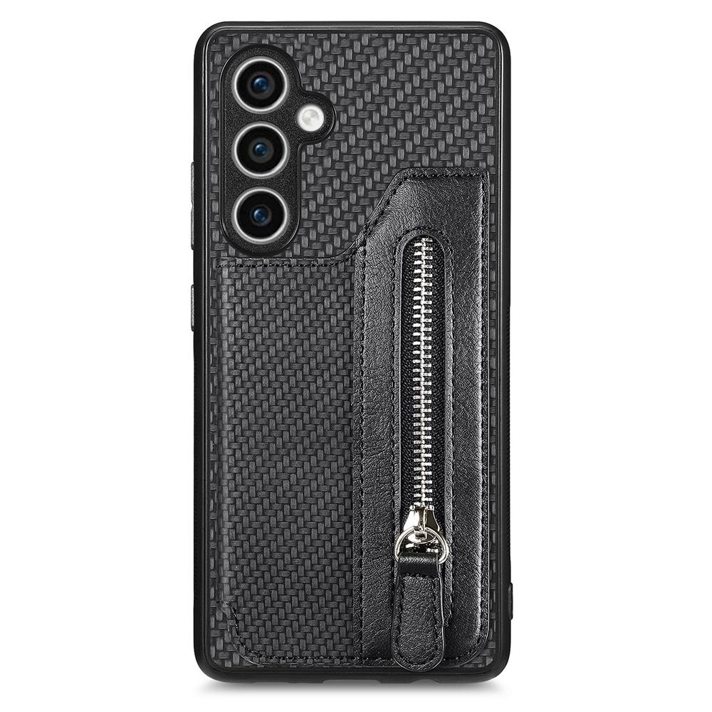 

For Samsung Galaxy S23 FE Phone Case Zipper Pocket Wallet Leather Back Cover Black