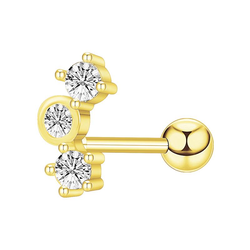 Floral Pave Diamond Mini Screw Stud Earrings 