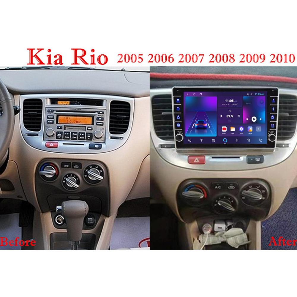 icreative For KIA RIO 2 2005-2010 Med knappeknapp Bilradio Multimedia Videospiller GPS 2 din Android WIFI 1+16G