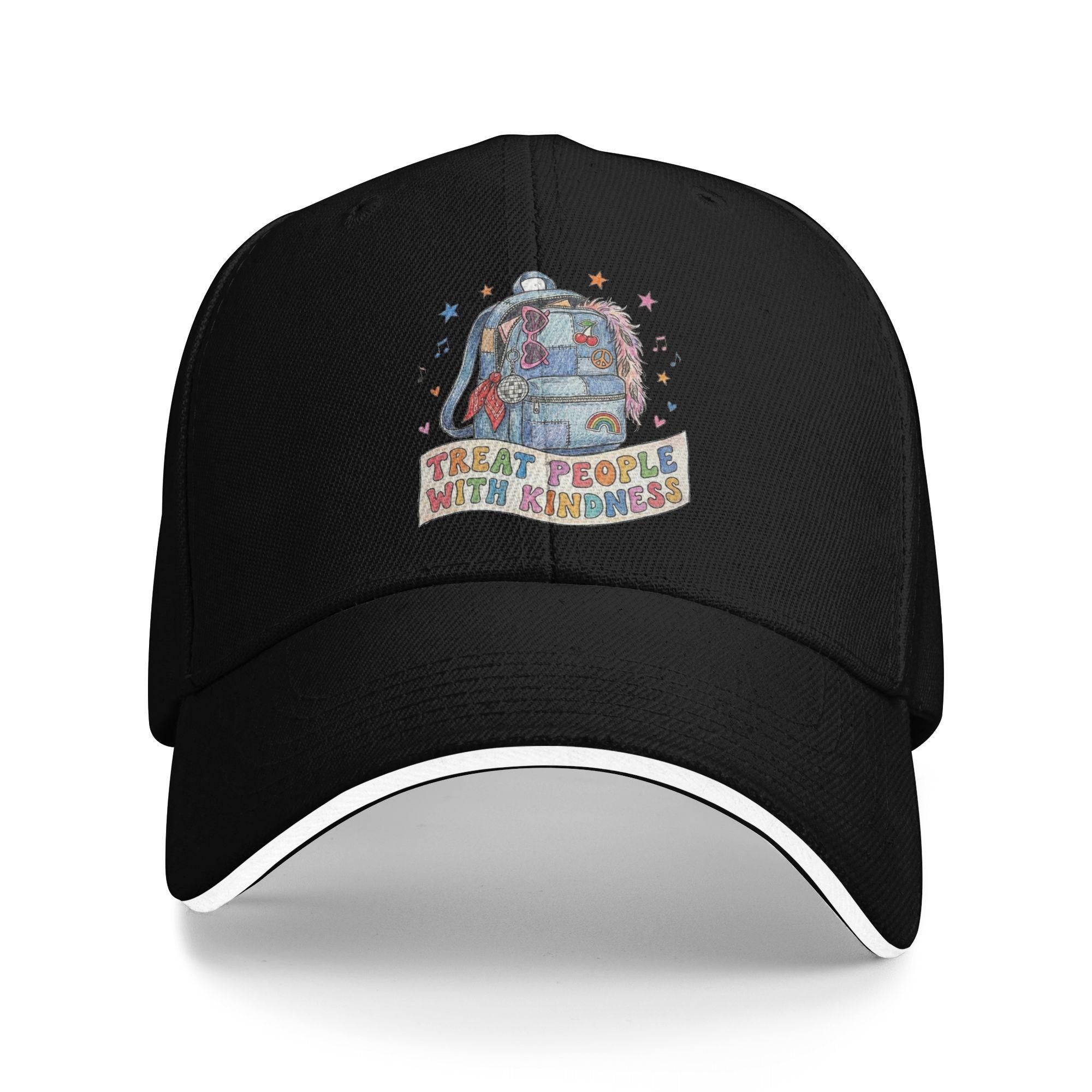 

Colorful Kiss all the time Harrys Baseball Cap Vintage Styles Sandwich Hat Unisex Style Adjustable Sun Hat Activities One Size чёрный