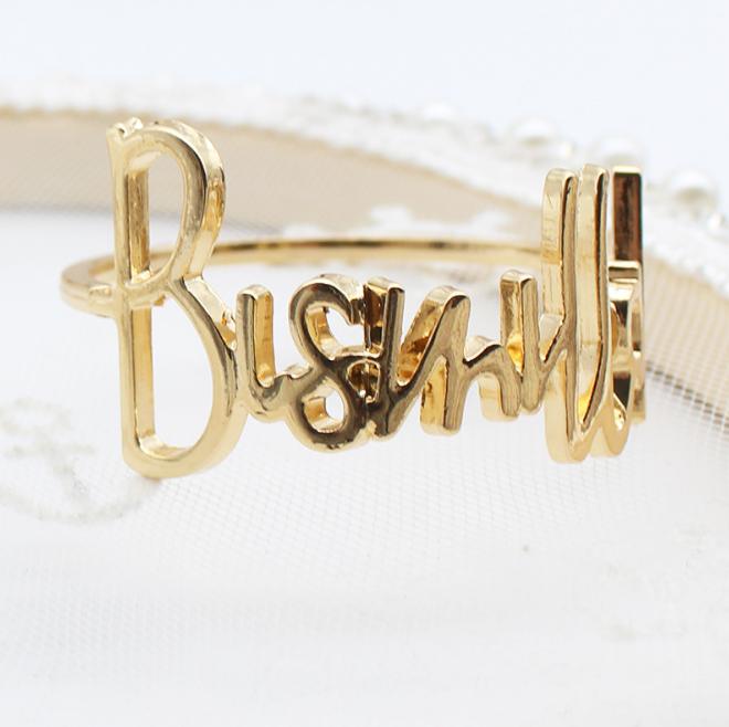 6pcs/bag Hotel Banquet Creative Letter Style Napkin Ring Wedding Restaurant Metal Table Decoration Accessories