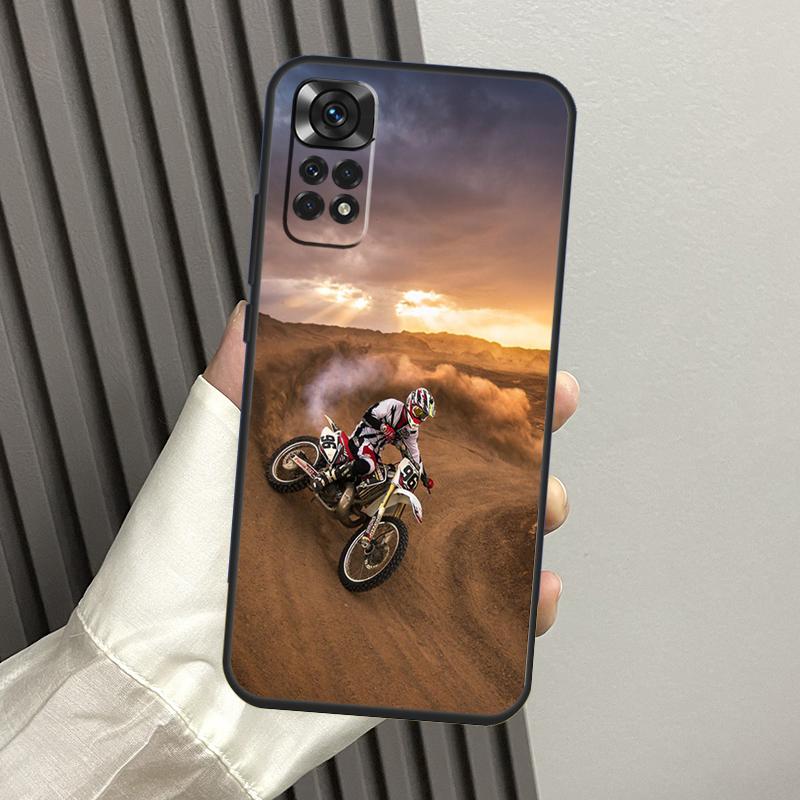 Moto Cross Motorcycle Sports Case For Xiaomi Redmi Note 13 Pro 14 12 11 10 15 Pro Plus Redmi 14C 13C 15C 10C 12C 15 Funda