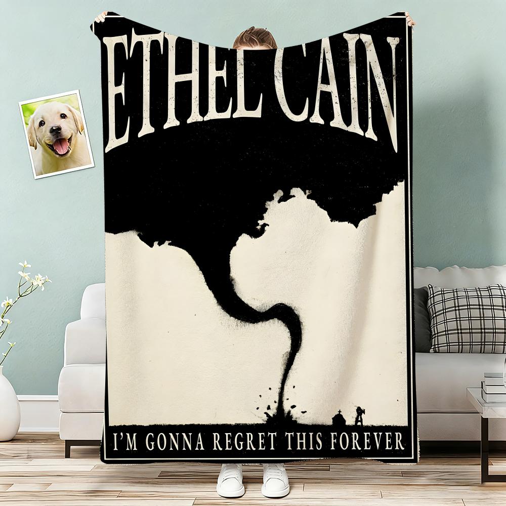 Singer Ethel Cain Music Album Throw Lightweight 240g Flannel Blanket Soft Skin-friendly for Summer Cooling 75x90cm