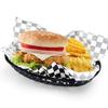 BHBL 24Pcs Plastic Basket Serving Tray French Fries Basket Oval Fast Food Tray Restaurant Bar Fries Food Service Tray Black