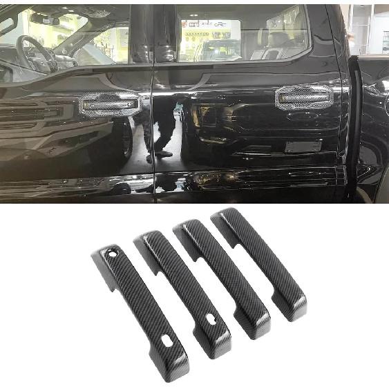 

YOUNGERCAR Oxford White Door Handle Cover Fit for 2021-2024 2025 Ford F150 Bronco Door Handle Covers Overlay No Passenger Keyhole No Smart Key Holes Carbon Fiber Style